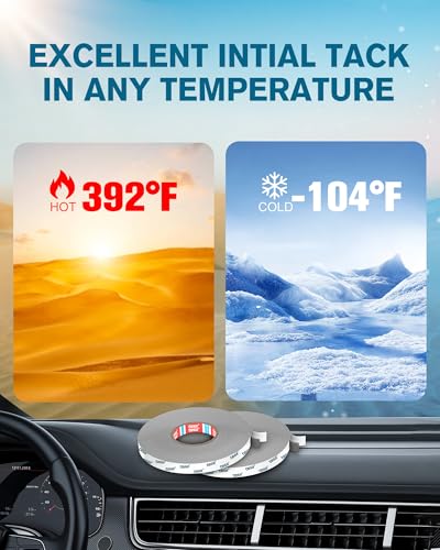 EMITEVER Heavy Duty Double Sided Tape, 0.4In x 36Ft Tesa 68211 Adhesive Mounting Tape, Foam Tape Waterproof & Extreme Temp Resistant, No Residue Removal Two Sided Tape for Walls, Auto, Home, Office - size: 0.4in x 36ft-68211