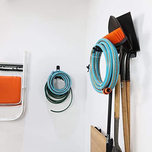 Wallmaster Wall Mount Garage Hooks, 2Pcs Heavy Duty Long Utility Storage Hooks for Hanging Tire, Chair, Ladder, Garden Tools, Strollers and More - size: 2 Pack