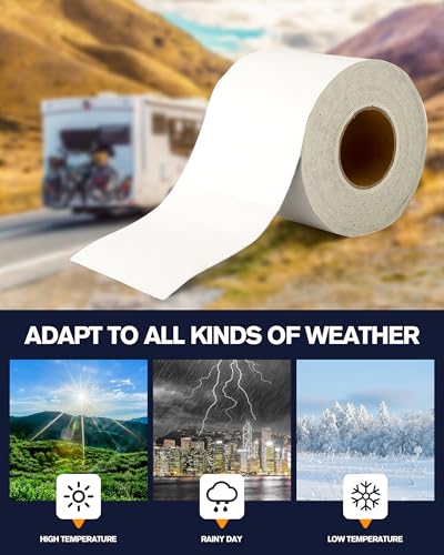 X-Haibei RV Roof Tape 6 Inch x 50 Feet, White, RV Roof Sealant Tape for Camper Trailer Roof Repair, Boat Sealing,Awning, Canopy Window, UV Resistant, Waterproof, 15 Years (6inch x 50 feet) - style: 6inch x 50 feet