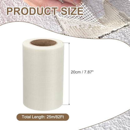 PATIKIL Drywall Repair Mesh Tape, 8 inch x 82 ft Fiberglass Repair Patch Self-Adhesive Dry Wall Joint Tape 12 Mesh Wall Hole Crack and Seam Patch, White - size: 8 inch x 82 Feet
