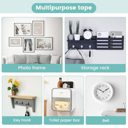 Double Sided Nano Tape Heavy Duty, Strong Sticky Extra Large (1.18in x 9.85Ft ) Removable Mounting Tape, Clear Multipurpose Wall Decor Adhesive Tape for Poster, Picture Hanging, Carpet, Photos Frames
