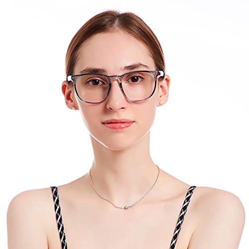 TOREGE Safety Glasses, Fashionable Eye Protection Glasses With Clear Scratch Resistant Lenses, Great Safety Goggles For Women & Men(Transparent Gray&Clear Lens) - color: Transparent Gray&clear Lens