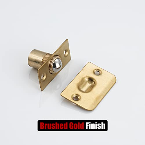JQK Closet Ball Catch Door Hardware, Stainless Steel Catch Adjustable with Strike Plate, Gold Finish 2 Pack, HBC100-BG-P2 - color: Gold, size: 2 Pack