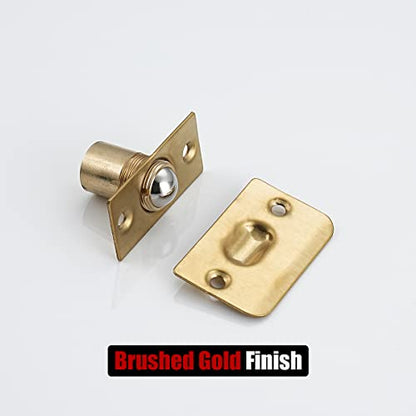 JQK Closet Ball Catch Door Hardware, Stainless Steel Catch Adjustable with Strike Plate, Gold Finish 2 Pack, HBC100-BG-P2 - color: Gold, size: 2 Pack