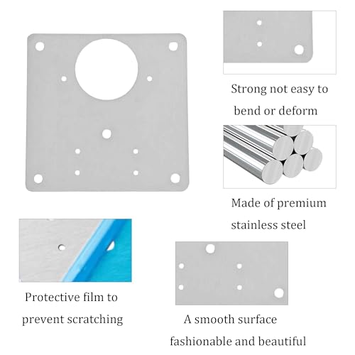 4Pcs 3.54 x 3.54 Inch Cabinet Hinge Repair Plate, Stainless Steel Hinge Repair Brackets with Fixing Screws for Kitchen Cabinets, Cupboard Doors, Furniture(5 Holes) - size: 4Pcs 5 holes