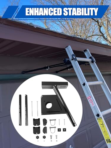 Ladder Stabilizer, Extended Ladder Stabilizer for Roof Gutters, Wall Gutter Ladder Standoff, Adjustable Length 17-29", Aluminium Ladder Accessory, Withstand 300 LBS Weight Rating, Folding