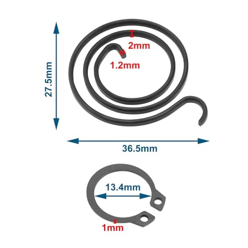 20pcs Door Handle Spring Repair Kit 2.5 Turn Coil 2mm Thick 27.5mm Diameter Coils 1mm Circlip DIY Door Handle Kit Black Coating, HP934W