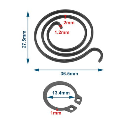 20pcs Door Handle Spring Repair Kit 2.5 Turn Coil 2mm Thick 27.5mm Diameter Coils 1mm Circlip DIY Door Handle Kit Black Coating, HP934W