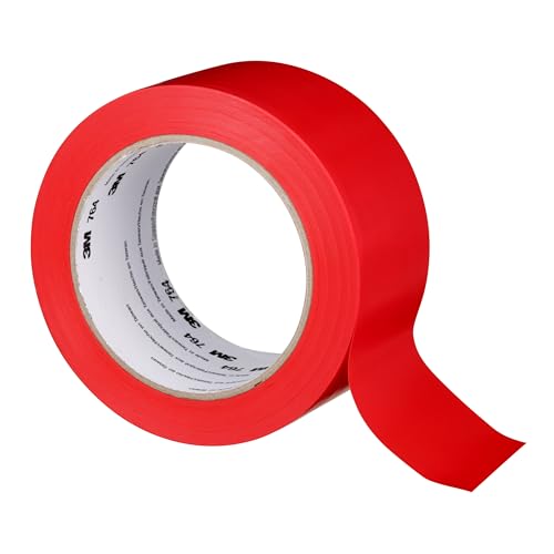 3M Vinyl Tape 764, General Purpose, 2 in x 36 yd, Red, 1 Roll, Light Traffic Floor Marking Tape, Social Distancing, Color Coding, Safety, Bundling - color: Red, size: 2 in X 36 Yd