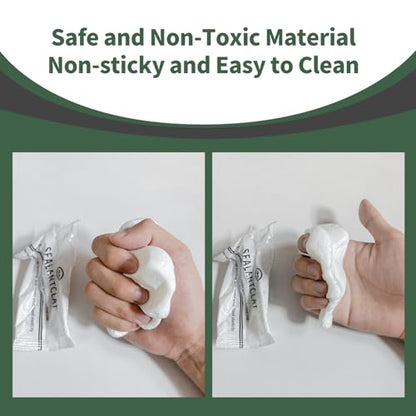 Waterproof Sealant Mastic,Pack of 8 White Seal Putty Waterproof Duct Seal Repair Sealing Clay, Quick Mending Mud for Drain Connection, Wall Hole, Air Conditioning Hole Seal Putty - color: milky white
