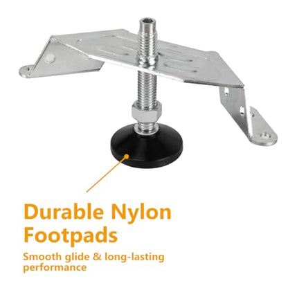POWERTEC Corner Leveling Feet 12PK, Heavy Duty Adjustable Corner Bracket Levelers with Nylon Foot for Cabinets, Vanities, Furniture & Shelves (71157-P3V) - size: Set of 12, style: Corner leveling feet