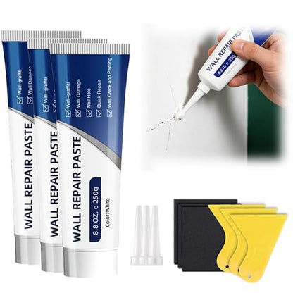 Drywall Repair Kit with Scraper, 2026 New Wall Mending Agent for Holes, Cracks, Small Damage, Quick Easy Solution for Home Wall Efficient Patch Repair (3 pcs) - color: 3 pcs
