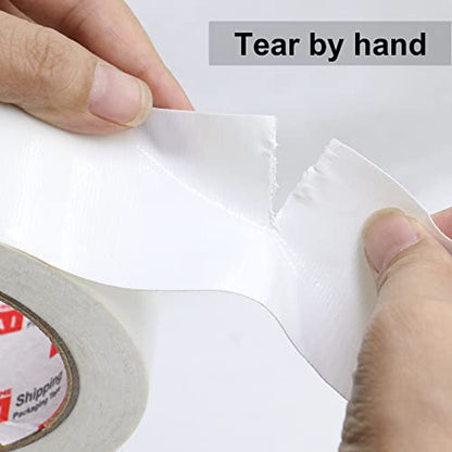 JIALAI HOME Duct Tape Heavy Duty - White Tape Duct 2 Inches x 30 Yards 3 Pack, 8.27 mil, Strong, Flexible, No Residue, All-Weather and Tear by Hand - for Repairs, Industrial, Professional Use - color: White