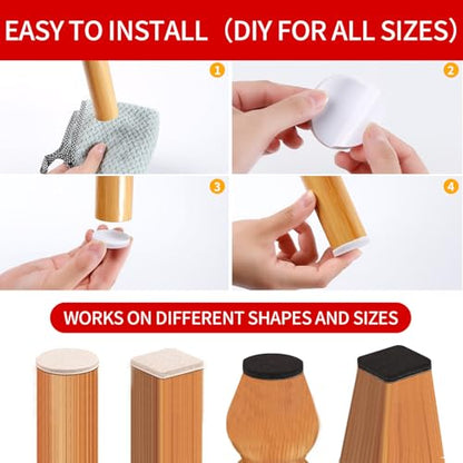 407 PCS Felt Furniture Pads for Hardwoods Floors, Self Adhesive Felt Pads for Chairs, Cuttable Anti-Scratch Furniture Feet Floor Protectors for Chair Sofa Bed Table Cabinet (Beige) - size: 407pcs Beige