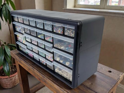 Homak 30-Drawer Parts Organizer, Black, HA01030102 - size: 30-Drawer