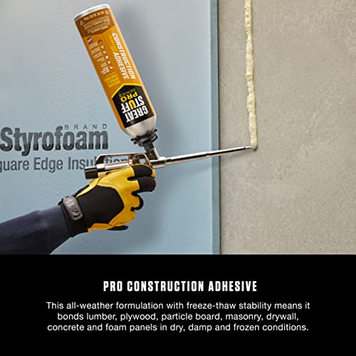 Great Stuff 343087 PRO 26.5-Ounce Construction Adhesive, Each, Cream, 26.5 Ounce - size: Each, style: Construction Adhesive