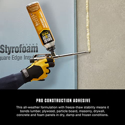 Great Stuff 343087 PRO 26.5-Ounce Construction Adhesive, Each, Cream, 26.5 Ounce - size: Each, style: Construction Adhesive