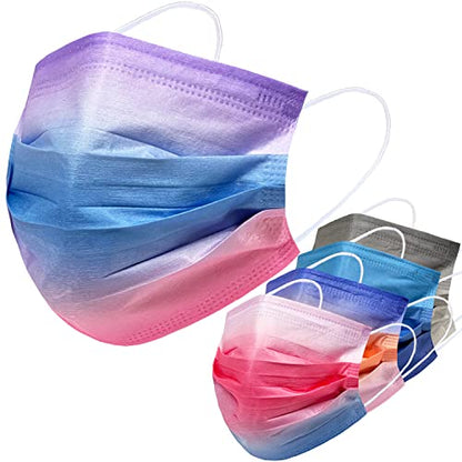 Disposable Safety Mask 3 Layer Protection Face Mask for Adults 50 pcs (Transition 2) - color: Transition 2