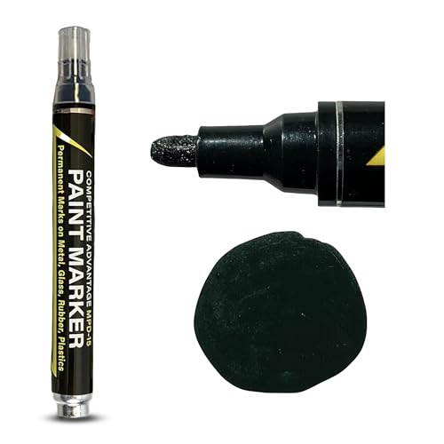 Enamel Paint Markers MPD-15 | MATTE BLACK - 1 Pack | Permanent Marks on Metal, Glass, Rubber, Plastic & more, Waterproof UV Resistant - color: Black