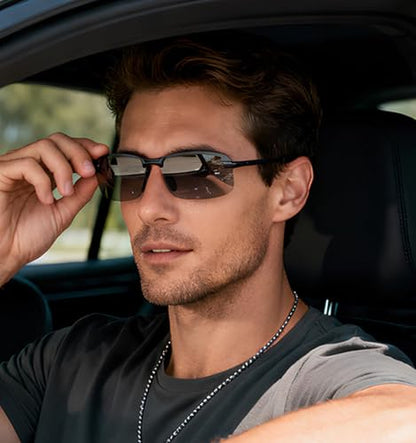 YIMI Polarized Photochromic Driving z87 Sunglasses For Men Women Day and Night safety glasses - color: Black Frame