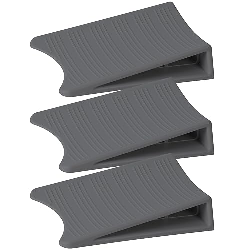 Optish Original Patented Door Stoppers for Bottom of Door, Non Slip Rubber Doors Stop, Doors Wedge for Carpet, Hardwood and Tile (3 Pack, Dark Grey) - color: Dark Grey, size: 3 Pack
