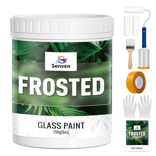 Frosted Glass Paint, Frosted Glass Paint Kit Waterproof UV Resistant Frost Paints for Window Privacy Film Windows Frosting for Home Bathroom Door Kitchen Office Window Privacy Frosting 5oz - color: Frosted Glass 5oz