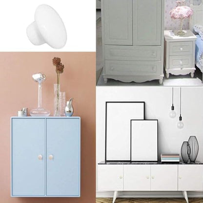 20x White Door Knob Cabinet Retro Round Ceramic Drawer Cupboard Kitchen Dresser Pull Handle Knobs 32mm/1.25" - size: 20 Pack