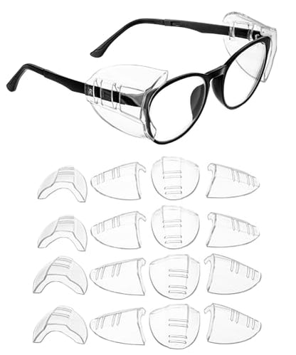 UNCO- Safety Side Shields for Glasses, 2/4/6/10/12/16/20/24/30/32 pcs, Safety Glasses Side Shields for Eyeglasses - style: 16 Pcs