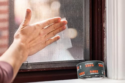 T-Rex Ferociously Strong Clear Repair Tape - Tears Easily by Hand - 1.88 Inch x 20 Yard Crystal Clear Tape for Discreet Fixes - All Weather & UV Resistant - Indoor/Outdoor (243155)
