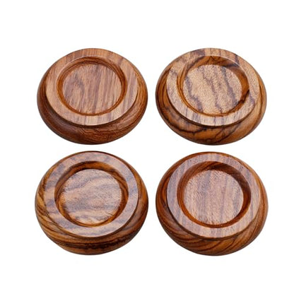 Upright Piano Caster Cups,Premium Quality Hardwood Piano Caster Pads Furniture Leg Pad Set of 4,with Non-Slip Moisture-Proof& Anti-Noise Felt Pads (Zebra Wood) - color: Zebra Wood