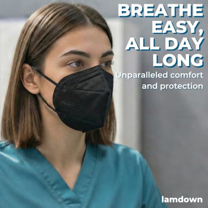 (600-Pack) KN95 Face Masks, Individually Wrapped, Premium Disposable Dust Mask, Black - color: 600 Masks (Black)