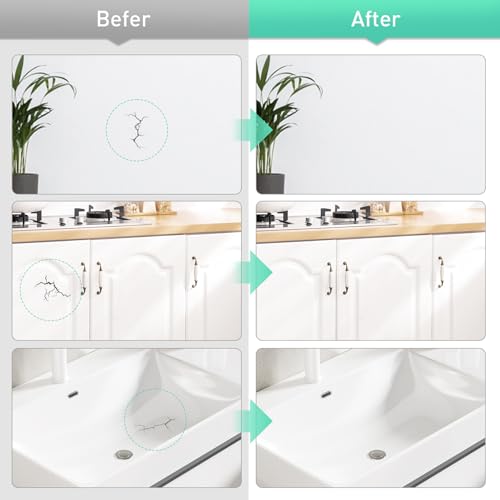 White Touch Up Paint, White Paint Pen with Sandpaper, Appliance Paint & Porcelain Touch Up Repair Kit, Multi Surface Paint Touch Up Pen for Walls, Door, Cabinets, Wood, Furniture, Interior & Exterior (White)
