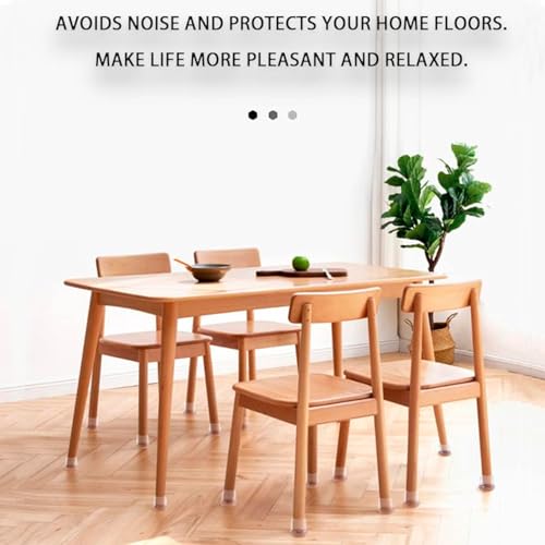 Silicone Chair Leg Floor Protectors with Felt, 16PCS Chair Leg Protectors for Hardwood Floors, Clear Furniture Cup Chair Leg Covers to Protect Floors, Anti-Scratches&Noice(Round,Fit:1.1"-1.4") - size: L-16PCS-(Fit:1.1-1.4 inch)-Clear