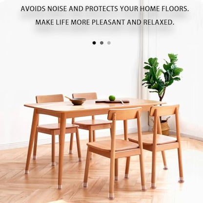 Silicone Chair Leg Floor Protectors with Felt, 16PCS Chair Leg Protectors for Hardwood Floors, Black Furniture Cup Chair Leg Covers to Protect Floors, Anti-Scratches&Noice(Round,Fit:1.1"-1.4") - size: L-16PCS-(Fit:1.1-1.4 inch)-Black