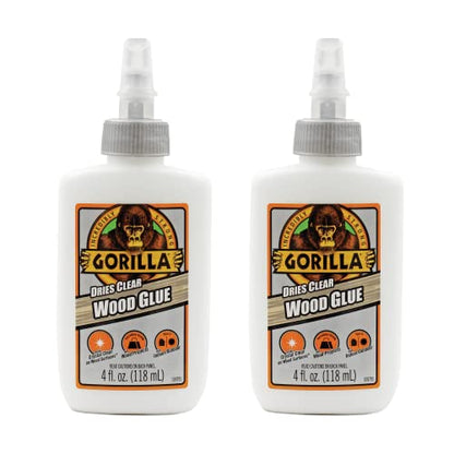 Gorilla Dries Clear Wood Glue, 4 Ounce Bottle (Pack of 2) - Water Resistant for Indoor or Outdoor Projects and Repairs - style: Clear