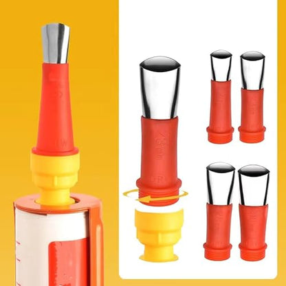 Professional Caulking Gun Nozzle Set, Red and Yellow, Plastic and Metal, Reusable Tips for Sealant Application, Door and Window Installation etc. (16-Pack)