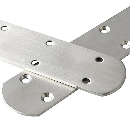 Alise 4 Pcs Flat Straight Brace Brackets Mending Plates Repair Fixing Bracket,6-1/2 Inch Stainless Steel Brushed Nickel - color: Brushed Nickel, size: 165mmX38mm