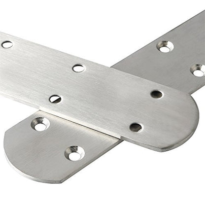 Alise 4 Pcs Flat Straight Brace Brackets Mending Plates Repair Fixing Bracket,6-1/2 Inch Stainless Steel Brushed Nickel - color: Brushed Nickel, size: 165mmX38mm