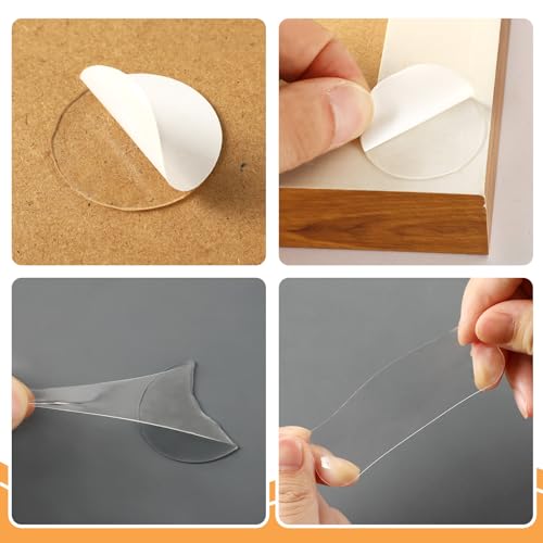 JANYUN 140 Pcs Double Sided Sticky Dots Removable Round Putty Clear Double Sided Tape for Crafts No Trace Sticky Tack Adhesive Tape (35 mm) - size: 1.38" Round