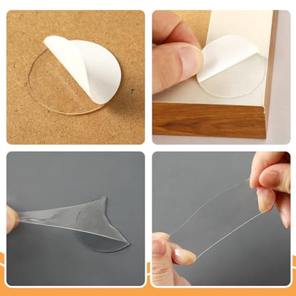 JANYUN 140 Pcs Double Sided Sticky Dots Removable Round Putty Clear Double Sided Tape for Crafts No Trace Sticky Tack Adhesive Tape (35 mm) - size: 1.38" Round