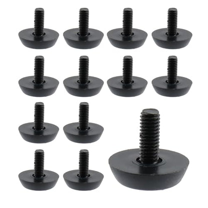 Antrader 12 Pack M6×15mm Furniture Lvelers,Table Leg Levelers,Levelling Foot Screw on Furniture Glides Foot Adjuster Mini Adjustable Feet, 23mm Base Diameter,Black - color: Black, size: M6×15mm