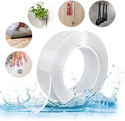Double Sided Tape Heavy Duty, Extra Large Nano Double Sided Sticky Adhesive Tape, Clear Mounting Tape Picture Hanging Strips, Removable Wall Tape (16.5Feet) - size: 16.5Feet