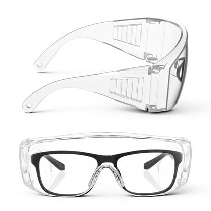 Kifmurase 20Pcs Bulk Clear Safety Glasses, Over Eyeglasses, Lightweight Protective Eyewear, Safety Goggles Eye Protection, Certified Wrap-Around Eye Protection for Lab, Construction, Nurses,