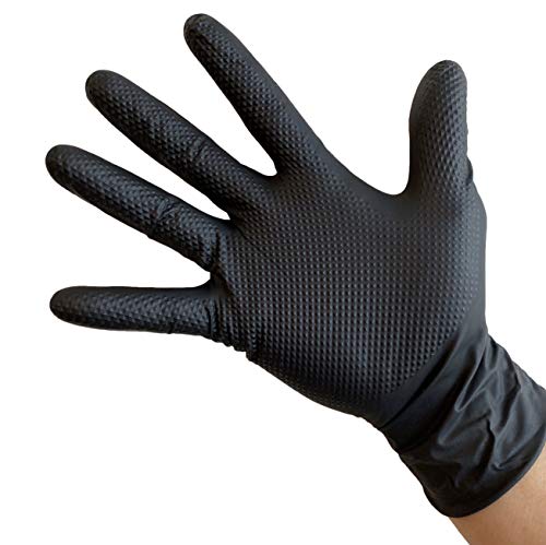 KingSeal UltraBlack-3D Nitrile Exam Gloves, Medical Grade, 6 MIL, Diamond-Texture Grip, Various Sizes and Packs (100 Count) - size: Medium