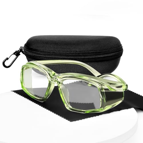 MORK&SUKY Safety Glasses for Men&Women, Anti-Fog Protective Eyewear with Side Shields for Woodworking, Lab Work,Construction. - color: Green