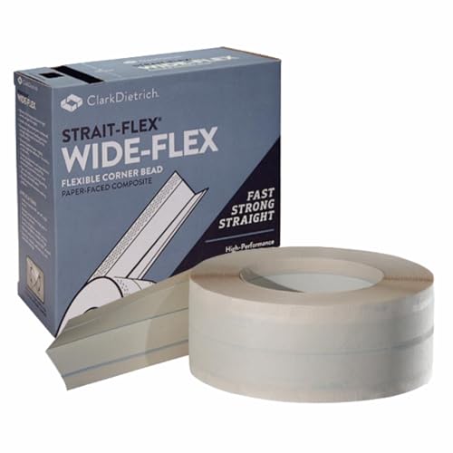 Drywall Tape – Wide-Flex Drywall Repair – Adjustable Mud-On Tape for Inside, Outside & Off-Angle Corners – Pre-Finished 4” Tape for Smooth, Easy Finishing – 100 ft Roll