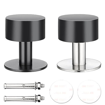 2 Pcs Door Stoppers, Heavy Duty Modern Cylindrical Doorstops Without Drill, Rubber Bumper Adhesive Door Stop Wall Protector,2.36inch