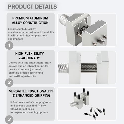 Aluminum Alloy Precision Mini Vise,Multi-function Clamp with 10 Stainless Steels Rods for Miniature Soldier Fixed Parts Model Tool - style: Basic Version