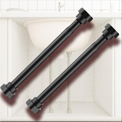 Sink Support Legs Adjustable, Undermount Basin Brackets Black Furniture Leg, Stainless Steel Support Poles Repair Kit for Kitchen Sink Table Leg(2*Height 65-100cm(25.6"-39.4")) - size: 2*Height 65-100cm(25.6"-39.4")