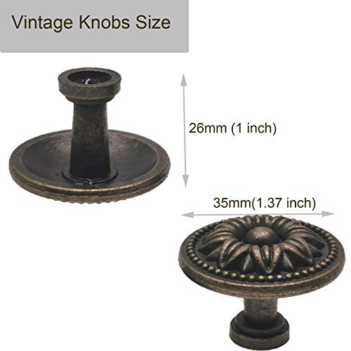 Vintage Flower Shape Cabinet Drawer Knobs, Antique Bronze Dresser Drawer Handles 8 Pcs, Flower Shape - style: ‎Flower Shape